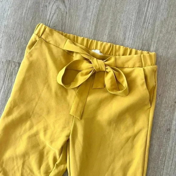Womens Have Yellow Tie Front Pants - L - Picture 2 of 10